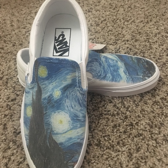 Custom made slip on vans with Van Gogh design - Picture 2 of 4